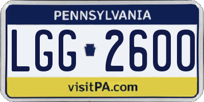 PA license plate LGG2600