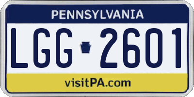 PA license plate LGG2601