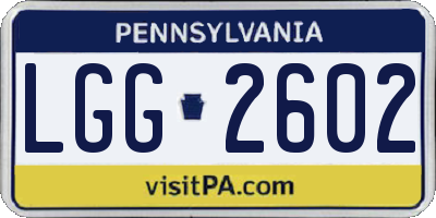 PA license plate LGG2602