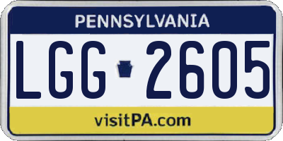PA license plate LGG2605