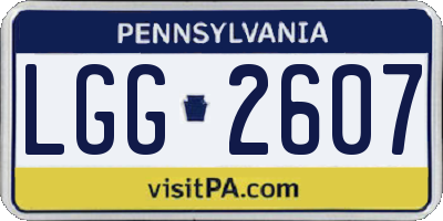 PA license plate LGG2607