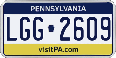 PA license plate LGG2609