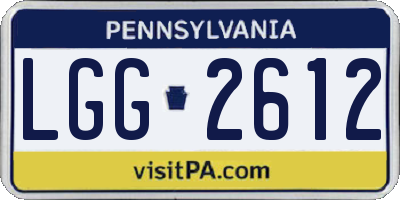 PA license plate LGG2612