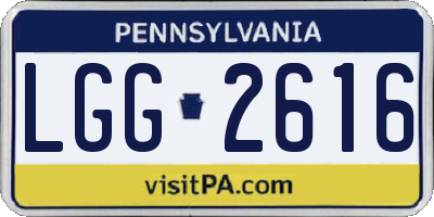 PA license plate LGG2616