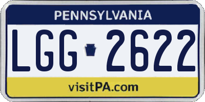 PA license plate LGG2622