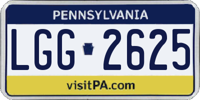 PA license plate LGG2625