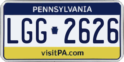PA license plate LGG2626
