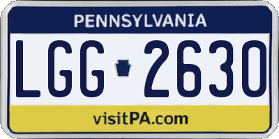 PA license plate LGG2630