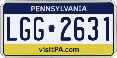 PA license plate LGG2631