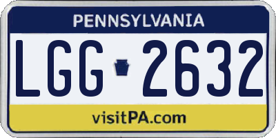 PA license plate LGG2632