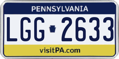 PA license plate LGG2633
