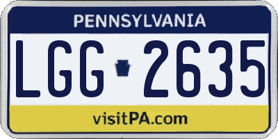 PA license plate LGG2635