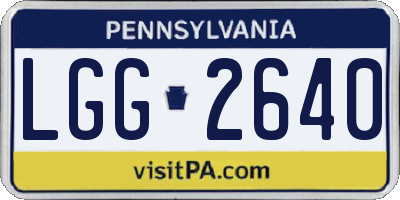 PA license plate LGG2640