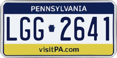 PA license plate LGG2641