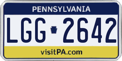 PA license plate LGG2642