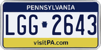 PA license plate LGG2643