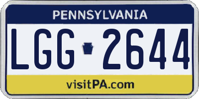 PA license plate LGG2644