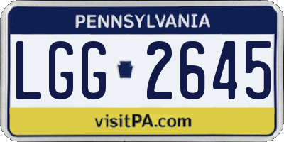 PA license plate LGG2645