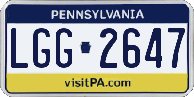 PA license plate LGG2647