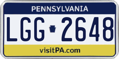 PA license plate LGG2648