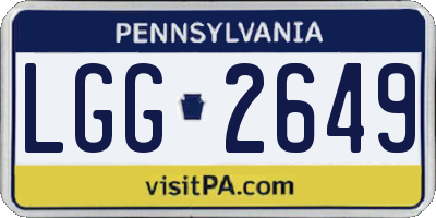 PA license plate LGG2649