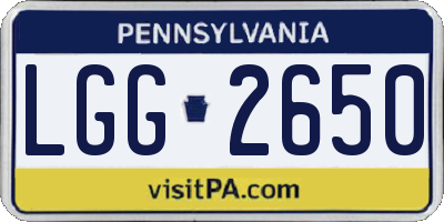 PA license plate LGG2650