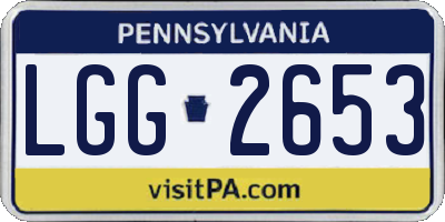 PA license plate LGG2653