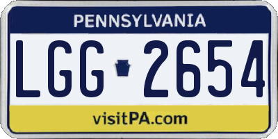 PA license plate LGG2654