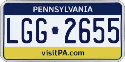 PA license plate LGG2655