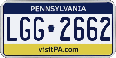 PA license plate LGG2662