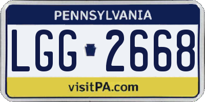 PA license plate LGG2668