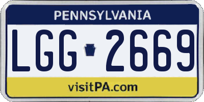 PA license plate LGG2669