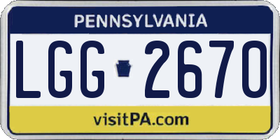 PA license plate LGG2670