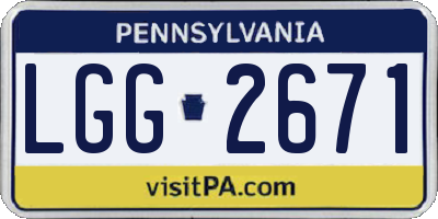 PA license plate LGG2671