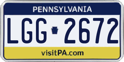 PA license plate LGG2672