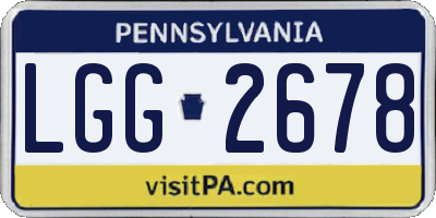 PA license plate LGG2678