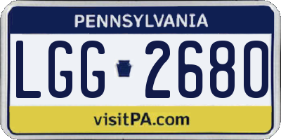 PA license plate LGG2680
