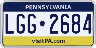 PA license plate LGG2684