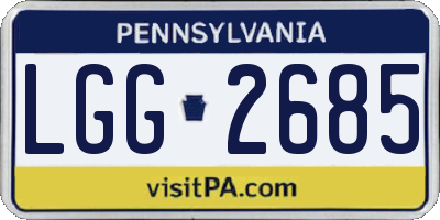 PA license plate LGG2685