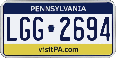 PA license plate LGG2694