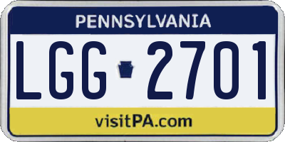 PA license plate LGG2701