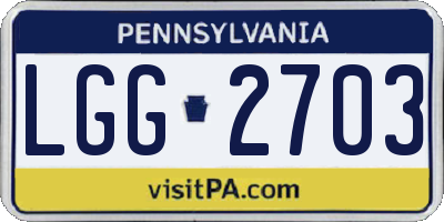 PA license plate LGG2703