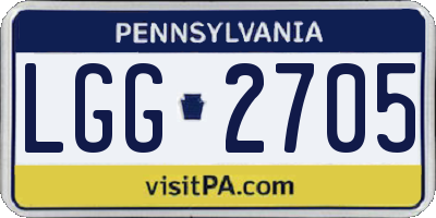 PA license plate LGG2705