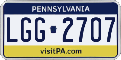 PA license plate LGG2707
