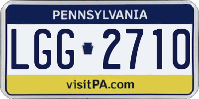 PA license plate LGG2710