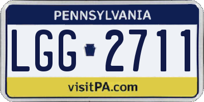 PA license plate LGG2711