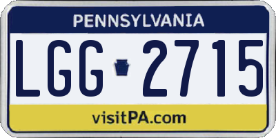 PA license plate LGG2715