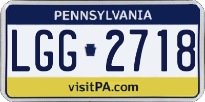 PA license plate LGG2718