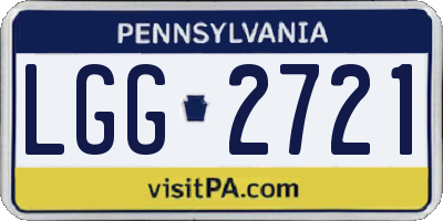 PA license plate LGG2721