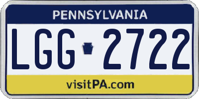 PA license plate LGG2722